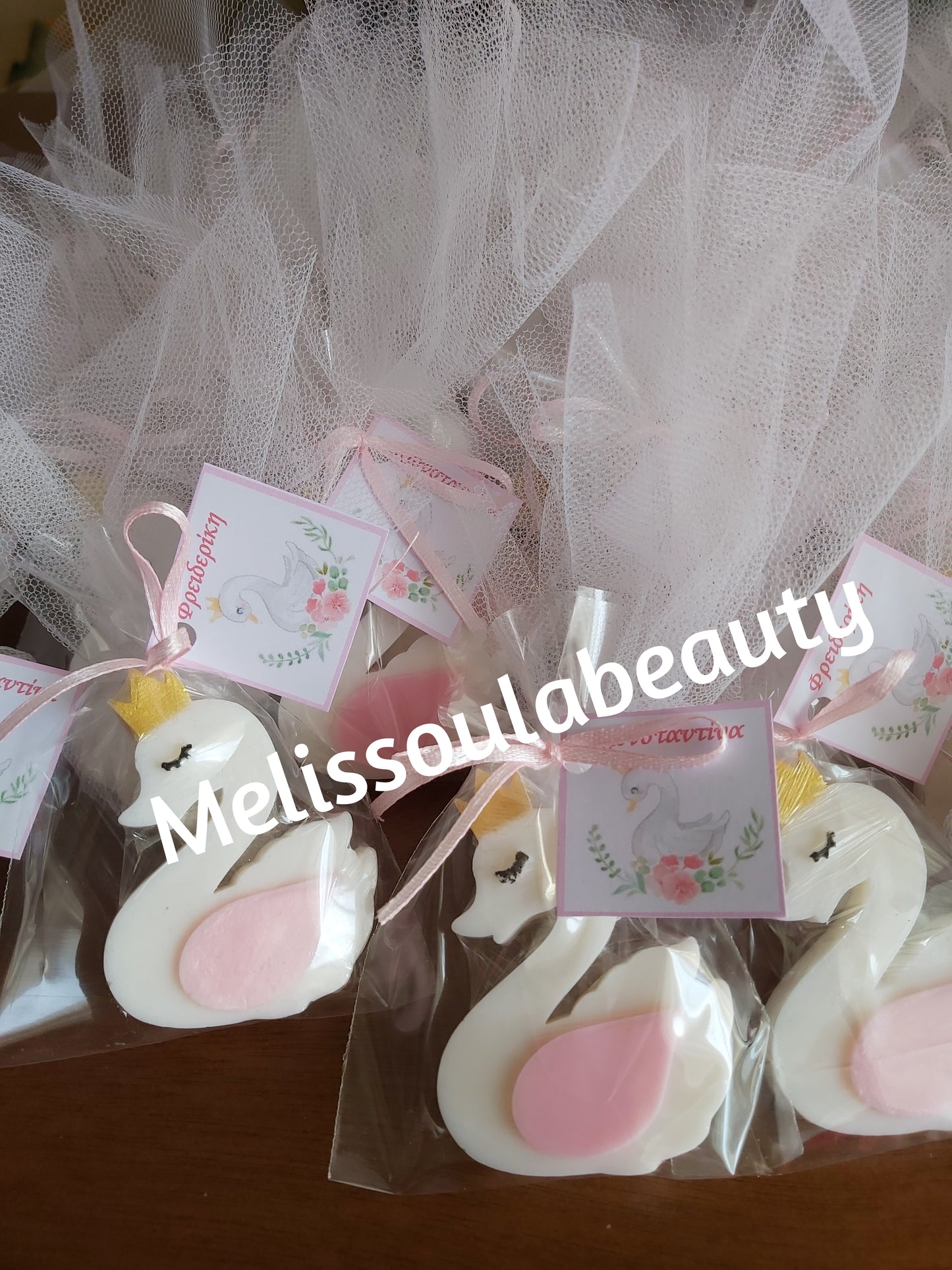 Μπομπονιέρα κύκνος αρωματικό σαπουνάκι