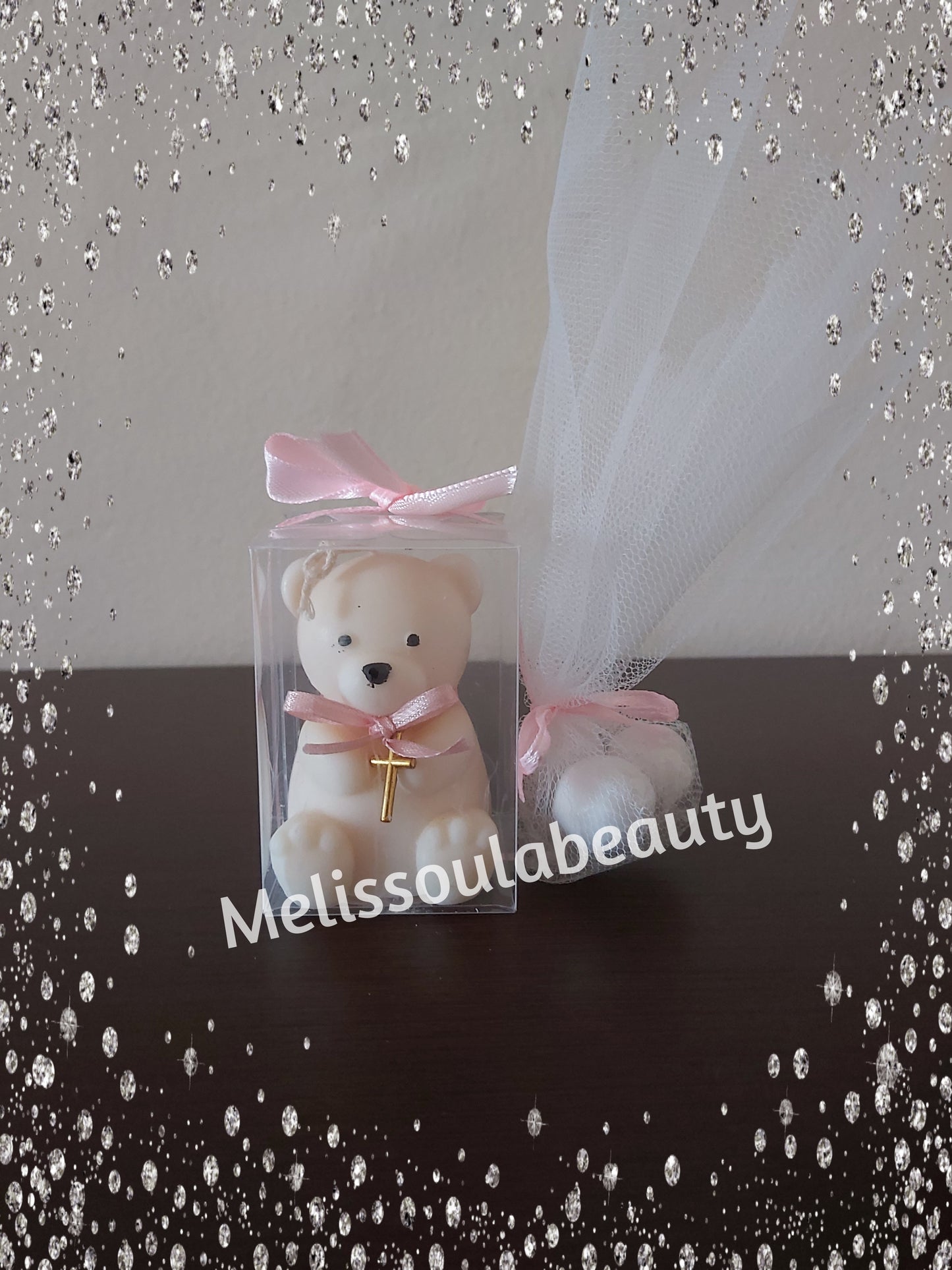 Μπομπονιέρα αρωματικό κερί αρκουδάκι σε κουτάκι