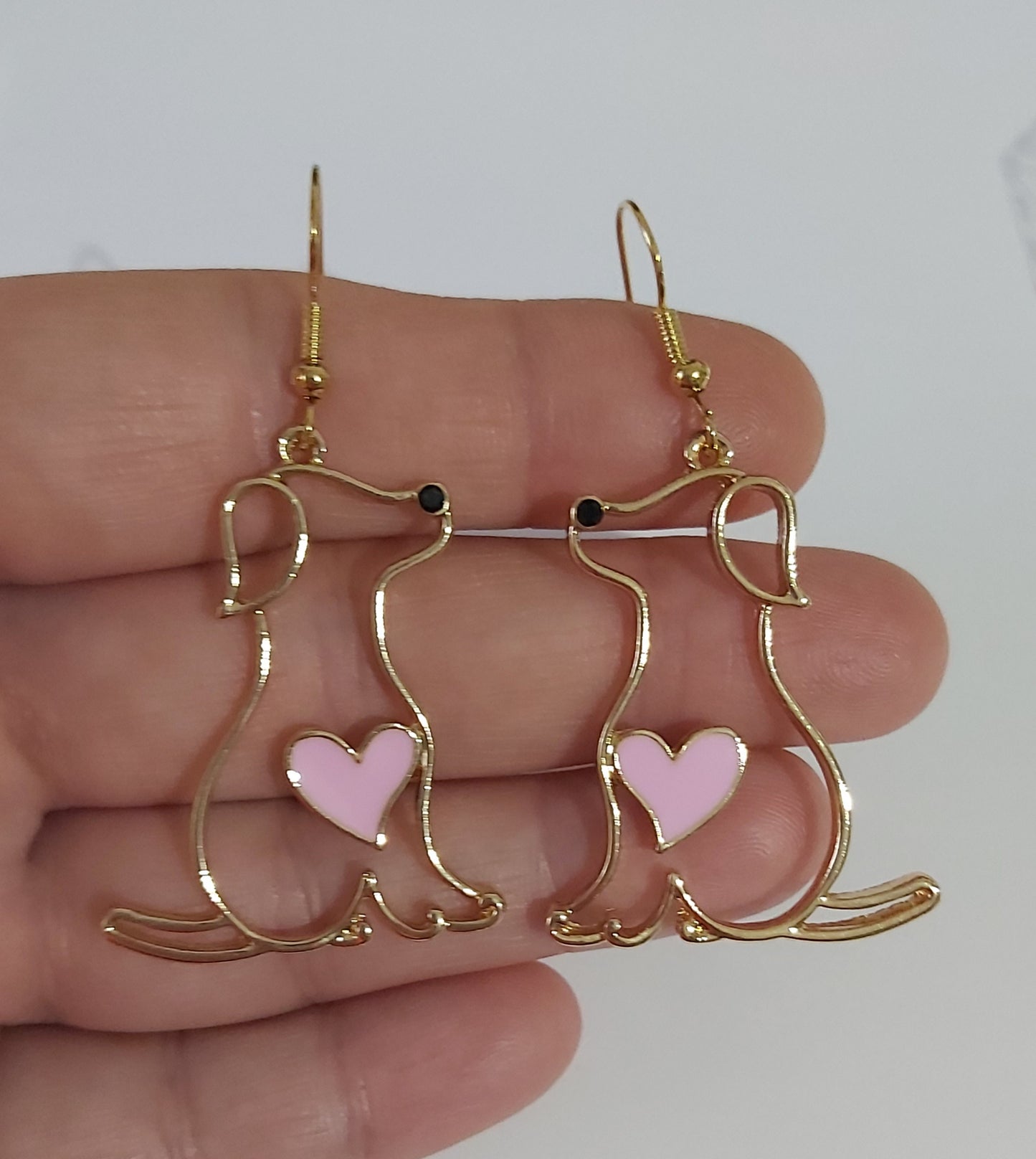 Σκουλαρίκια σκυλάκια απο ανοξείδωτο ατσάλι με σμάλτο