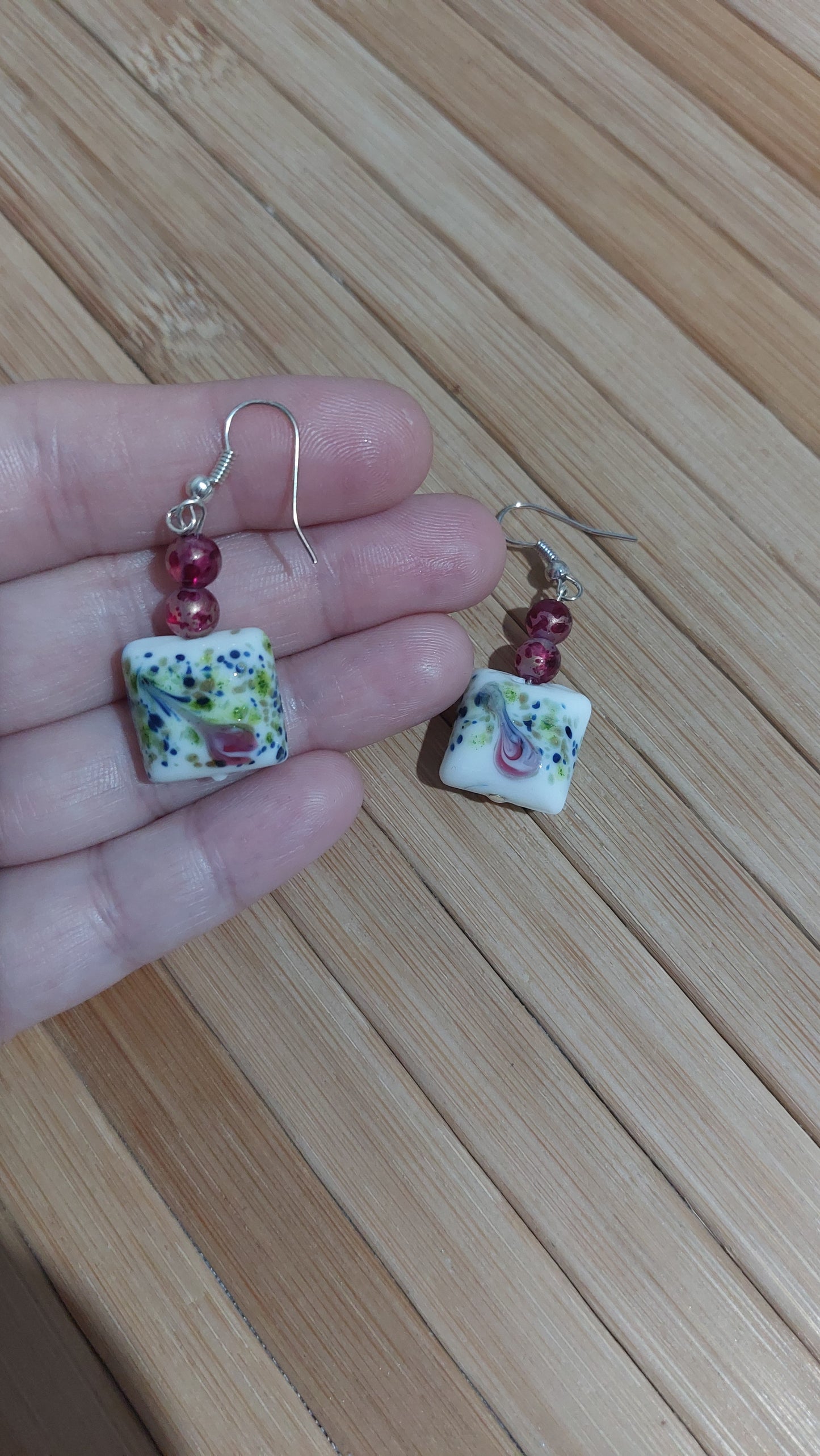 Χειροποίητα σκουλαρίκια με πέτρα