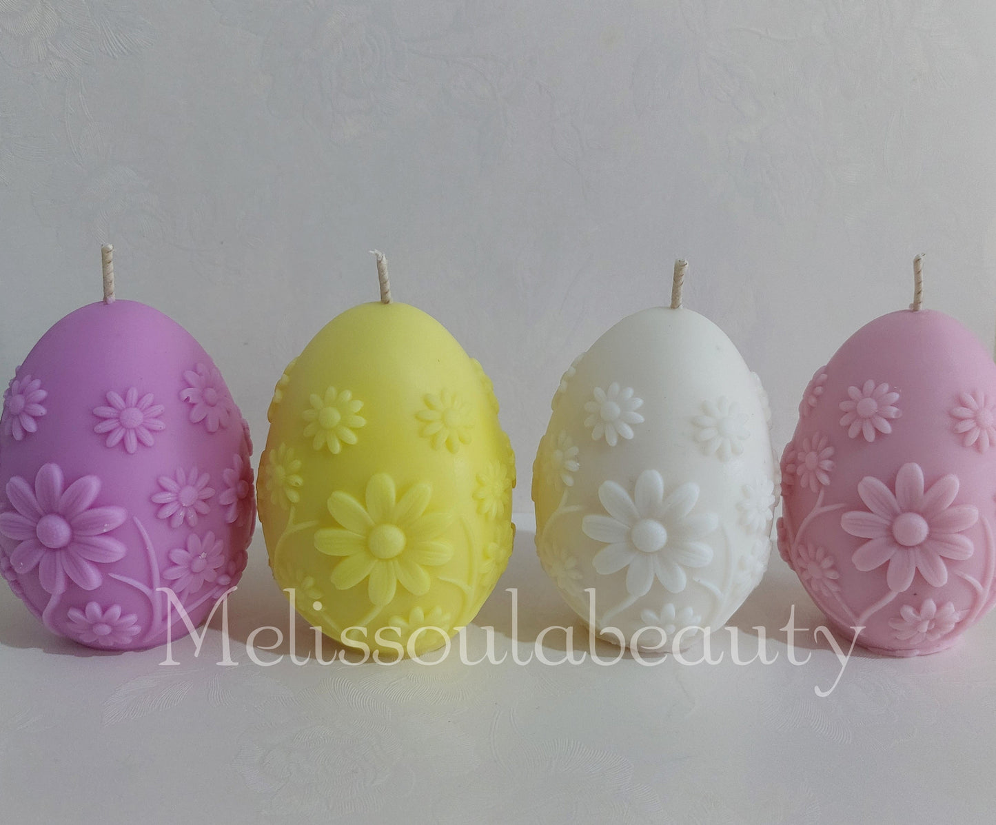 Αυγό αρωματικό κερί ανάγλυφο με λουλούδια