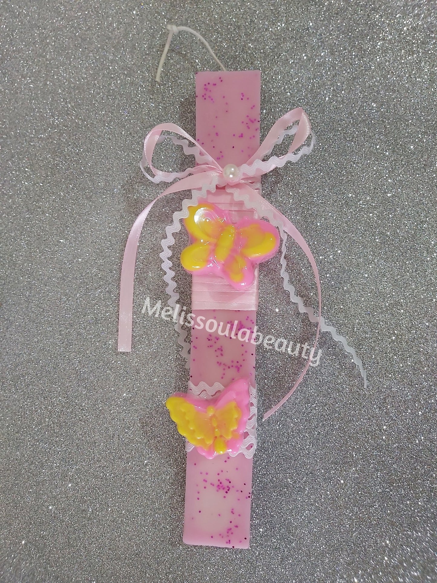 Λαμπάδα με πεταλούδες