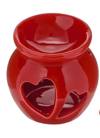 Κόκκινος κεραμικός αρωματιστής με καρδούλες