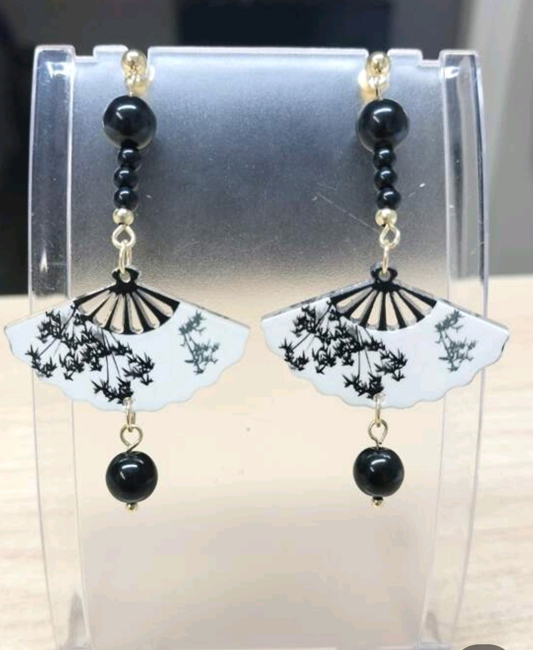 Chinese fan earrings