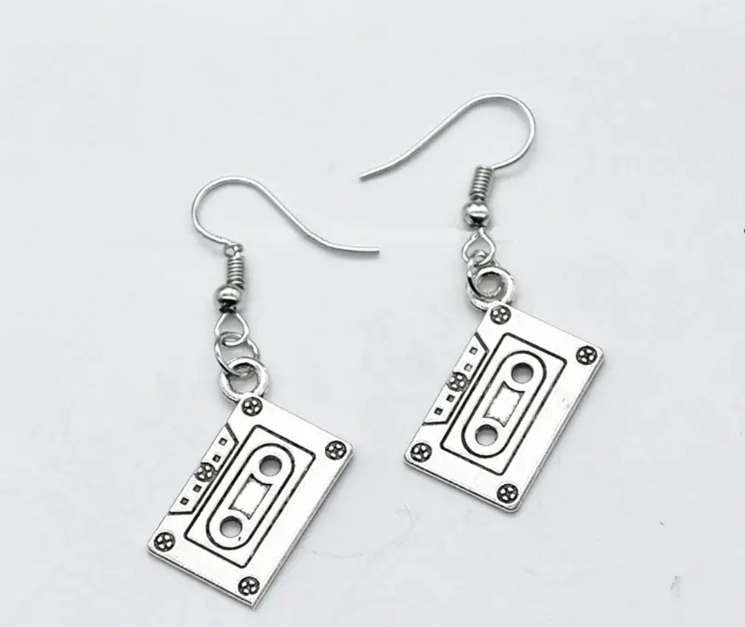 Retro cassette earrings