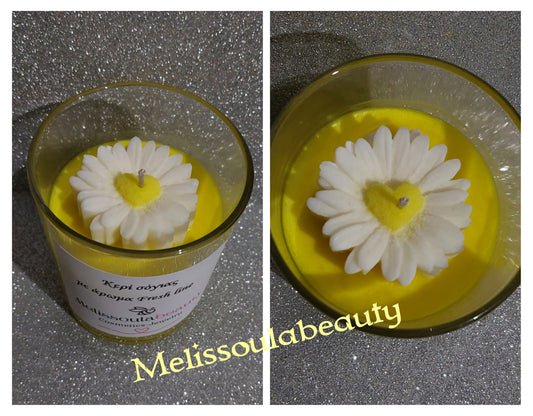 Κερί με μαργαρίτα καρδούλα